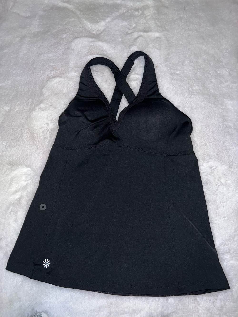 Athleta Black Crossback Tank with Built-In Support